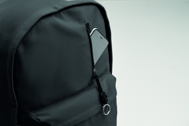 Logotrade werbemittel das Foto: Ein 15-Zoll-Laptop-Rucksack aus recycelter Pre-Consumer-Baumwolle mit individuell anpassbarem Druck