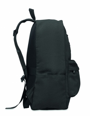 Logotrade Logogeschenke das Foto: Ein 15-Zoll-Laptop-Rucksack aus recycelter Pre-Consumer-Baumwolle mit individuell anpassbarem Druck