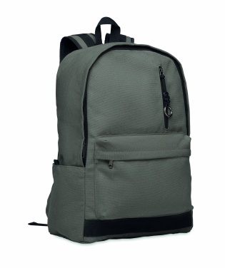 Logotrade Firmengeschenke das Foto: Ein 15-Zoll-Laptop-Rucksack aus recycelter Pre-Consumer-Baumwolle mit individuell anpassbarem Druck