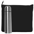 Set Fleecedecke und Thermosflasche LIVERPOOL, Schwarz