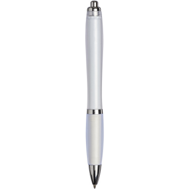 Logotrade Werbegeschenke das Foto: Curvy ballpoint pen with frosted barrel and grip