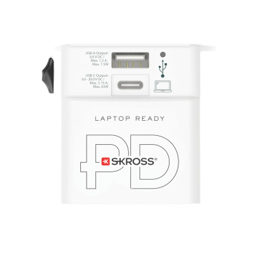 Logotrade Geschäftsgeschenke das Foto: SKROSS World Travel Adapter MUV 65W PD mit USB-C-Kabel