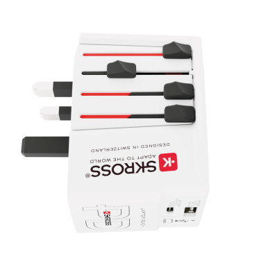 Logotrade Werbeartikel das Foto: SKROSS World Travel Adapter MUV 65W PD mit USB-C-Kabel