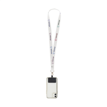 Logotrade Werbegeschenke das Foto: Lanyard Sublimation RPET 2 cm mit Patch-Schlüsselband