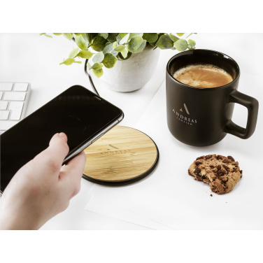 Logotrade Logogeschenke das Foto: Bamboo 10W Wireless Charger kabelloses Schnellladegerät