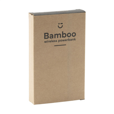 Logotrade Firmengeschenke das Foto: Bamboo 8000 Wireless Powerbank kabelloses Ladegerät