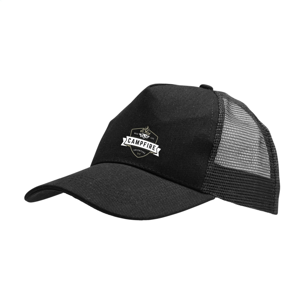 Logotrade Geschäftsgeschenke das Foto: Trucker-Cap aus recycelter Baumwolle