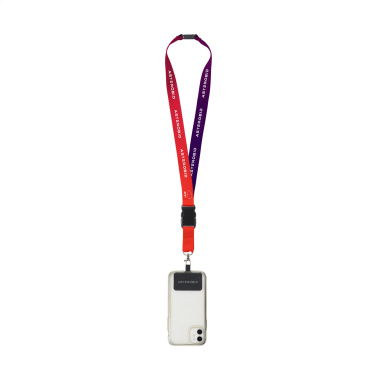 Logotrade Werbeartikel das Foto: Lanyard Promo Complete Sublimation RPET 2 cm mit Patch