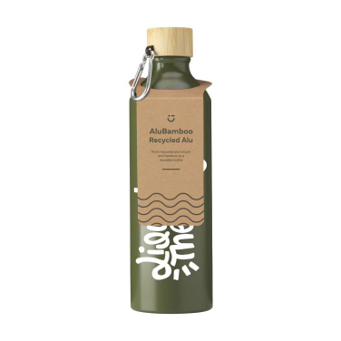 Logotrade Werbeartikel das Foto: AluBamboo GRS Recycled Alu 750 ml Wasserflasche