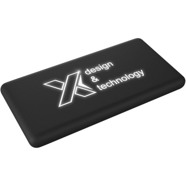 Logotrade Geschäftsgeschenke das Foto: SCX.design P30 8000 mAh Solar Powerbank mit Leuchtlogo