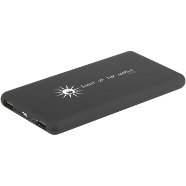 Logotrade Werbeartikel das Foto: SCX.design P30 8000 mAh Solar Powerbank mit Leuchtlogo