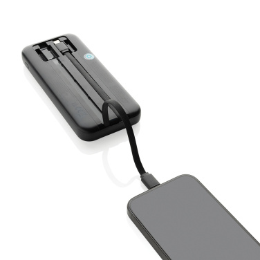 Logotrade Werbeartikel das Foto: Turbopack 10000mAh Powerbank mit integr. Kabeln aus RCS rABS