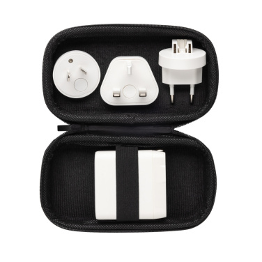 Logotrade Werbegeschenke das Foto: TravelCharge Pro Reiseladegerät mit USB-C aus RCS rec. ABS