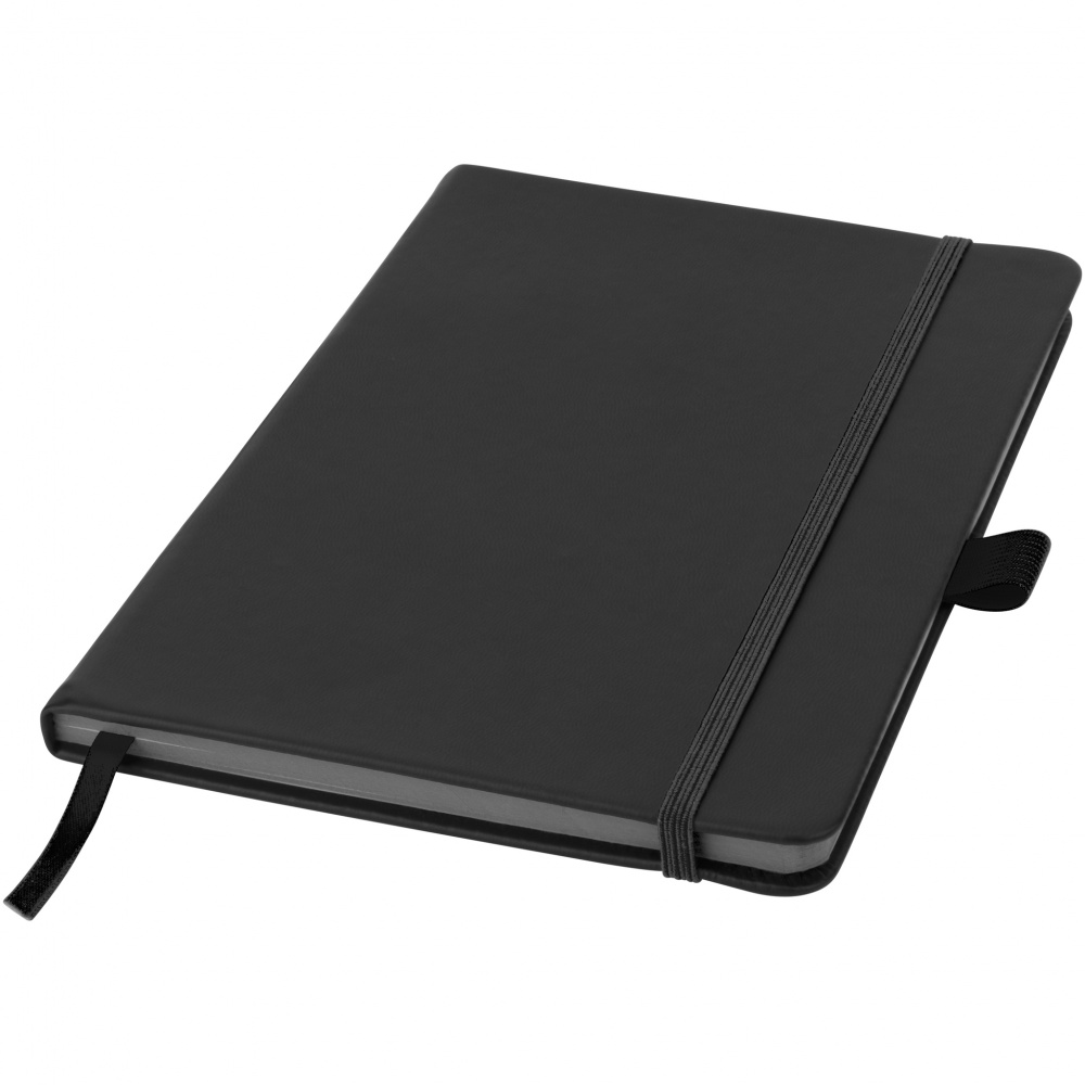 Logo trade promotional giveaways image of: Colour Edge A5 Notebook, black