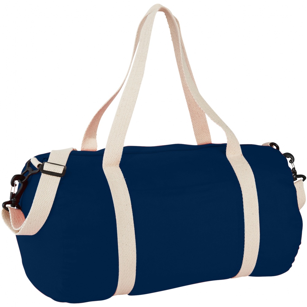 Logo trade corporate gift photo of: Cochichuate cotton barrel duffel bag, navy