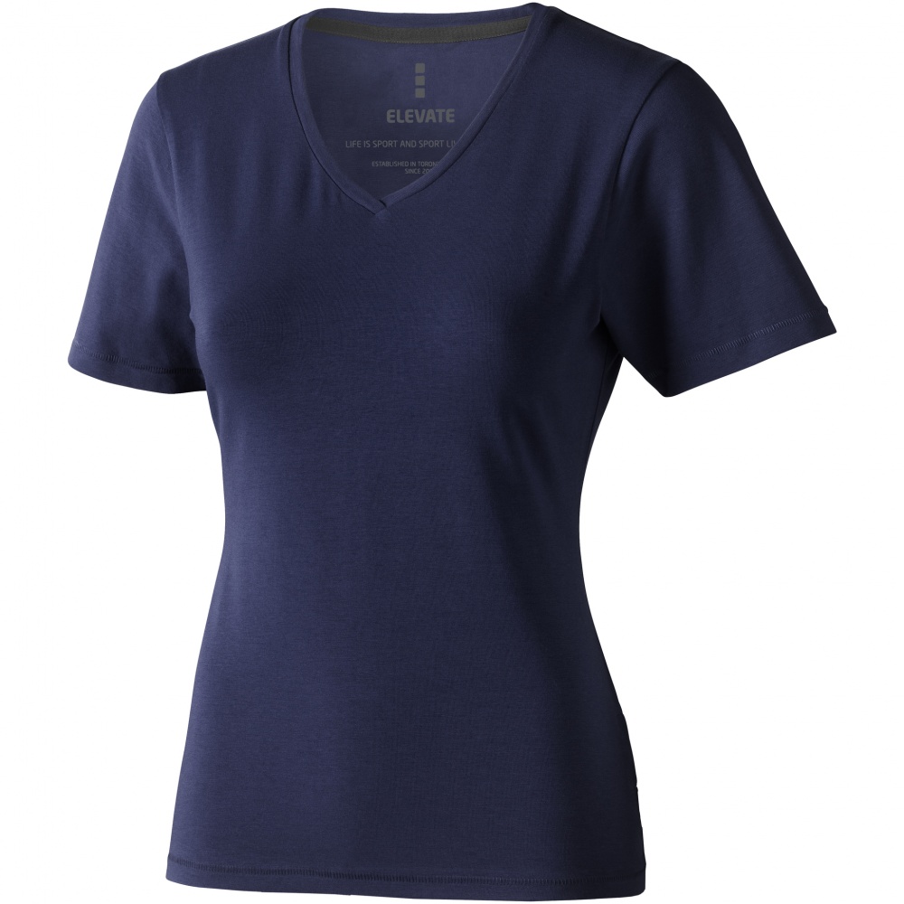 Logo trade promotional merchandise photo of: Kawartha short sleeve ladies T-shirt, navy