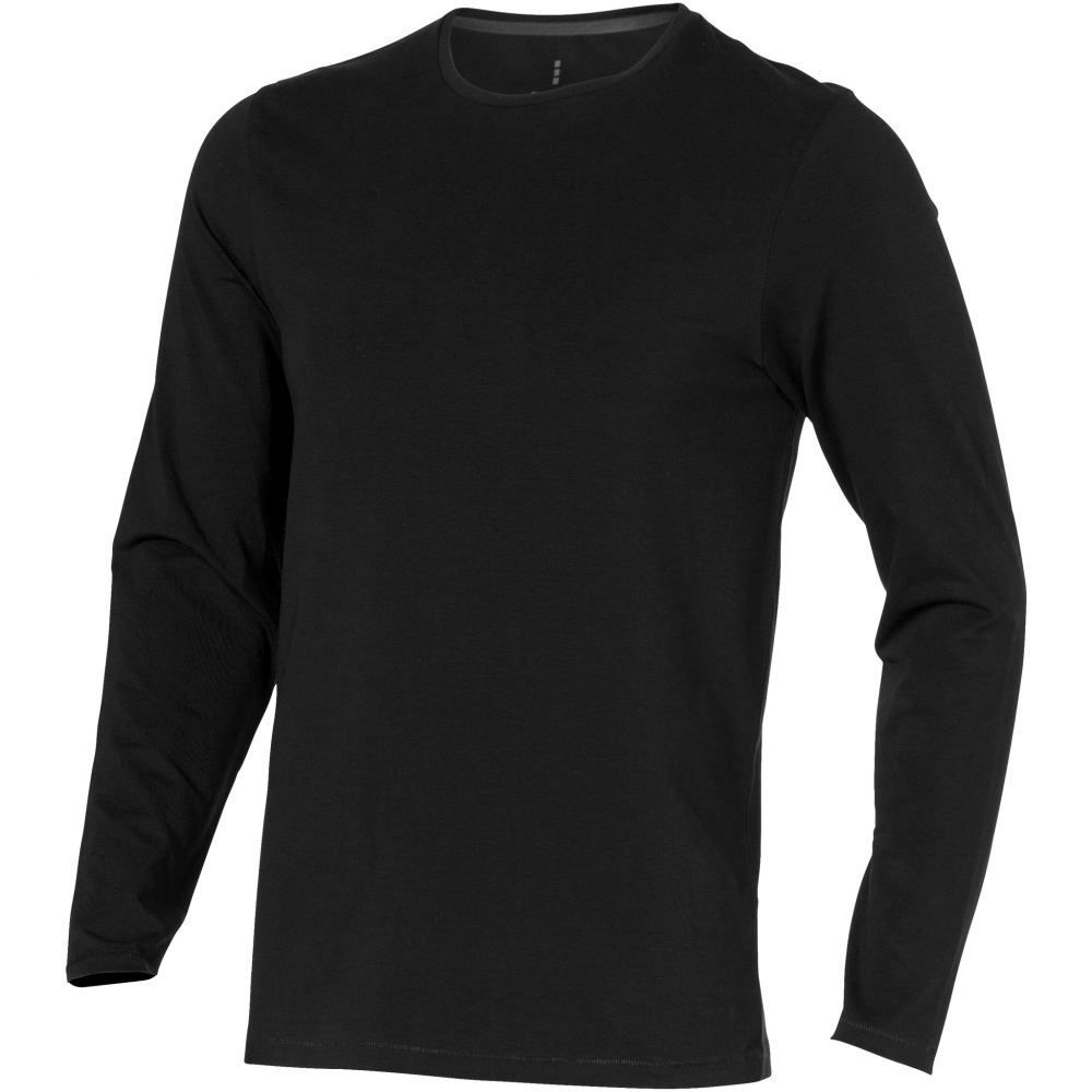 Logo trade promotional gifts image of: Ponoka long sleeve T-shirt, black