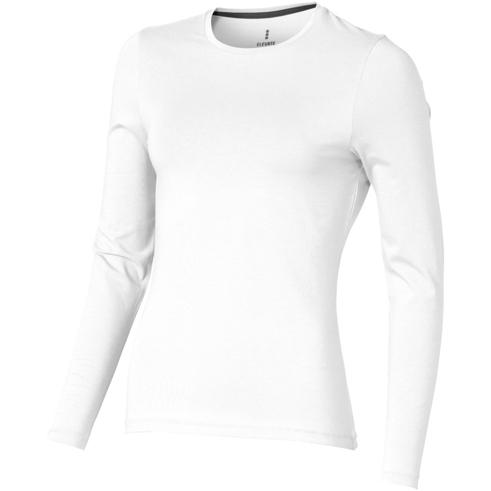 Logo trade advertising products picture of: Ponoka long sleeve ladies T-shirt, white