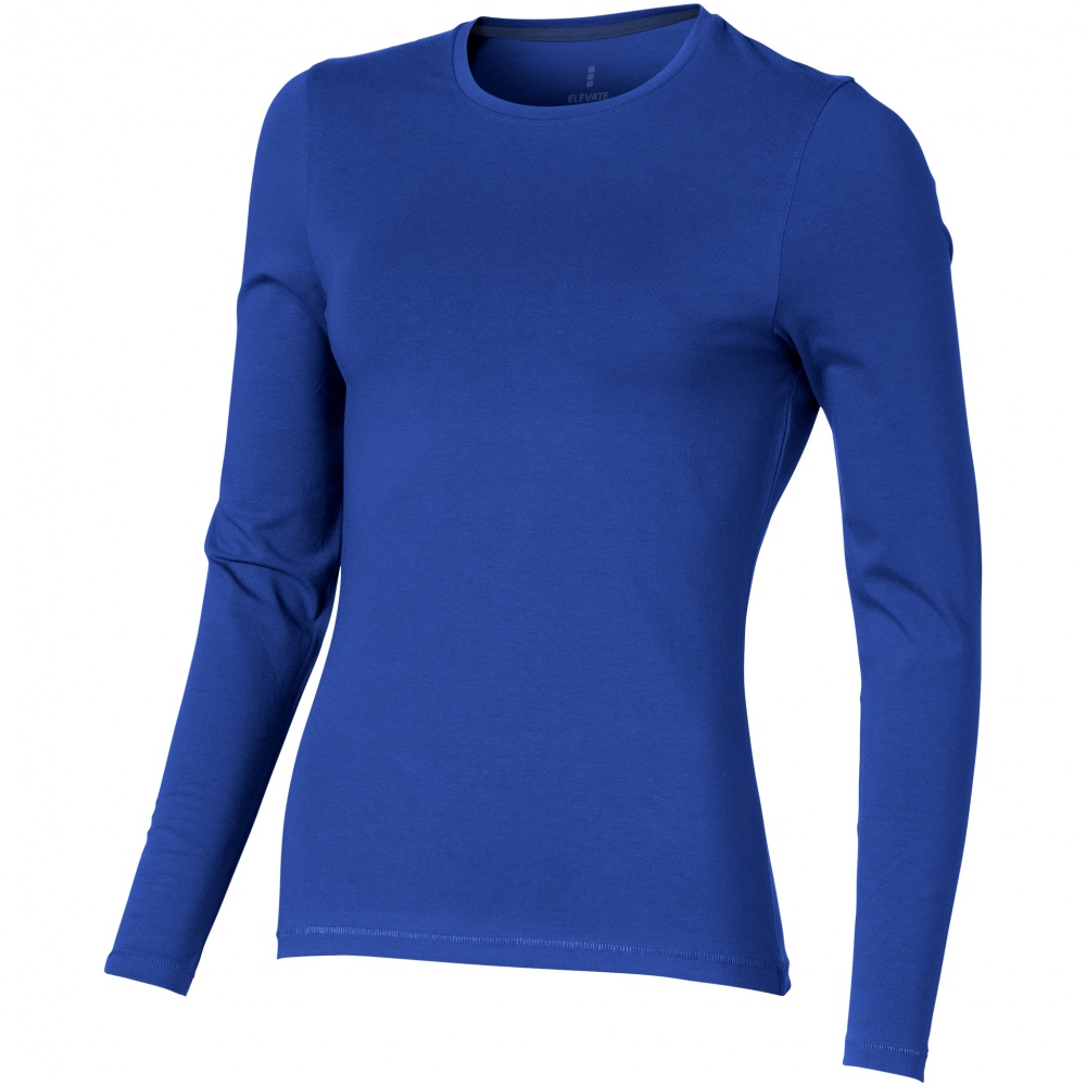 Logo trade advertising product photo of: Ponoka long sleeve ladies T-shirt, blue