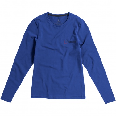 Logo trade promotional items image of: Ponoka long sleeve ladies T-shirt, blue