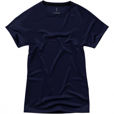 Logo trade promotional giveaways image of: Niagara short sleeve ladies T-shirt, navy