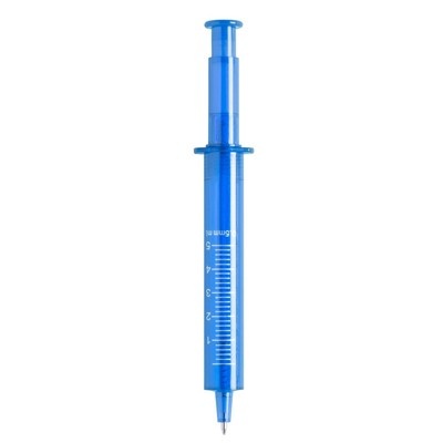 Logo trade promotional merchandise photo of: Ball pen "syringe", Blue