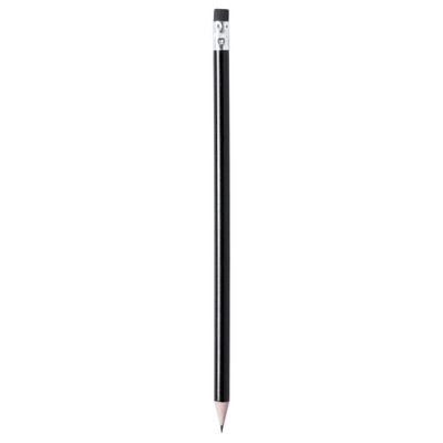 Logo trade promotional gifts image of: Pencil with eraser, Black