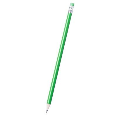 Logo trade business gifts image of: Pencil with eraser, Green