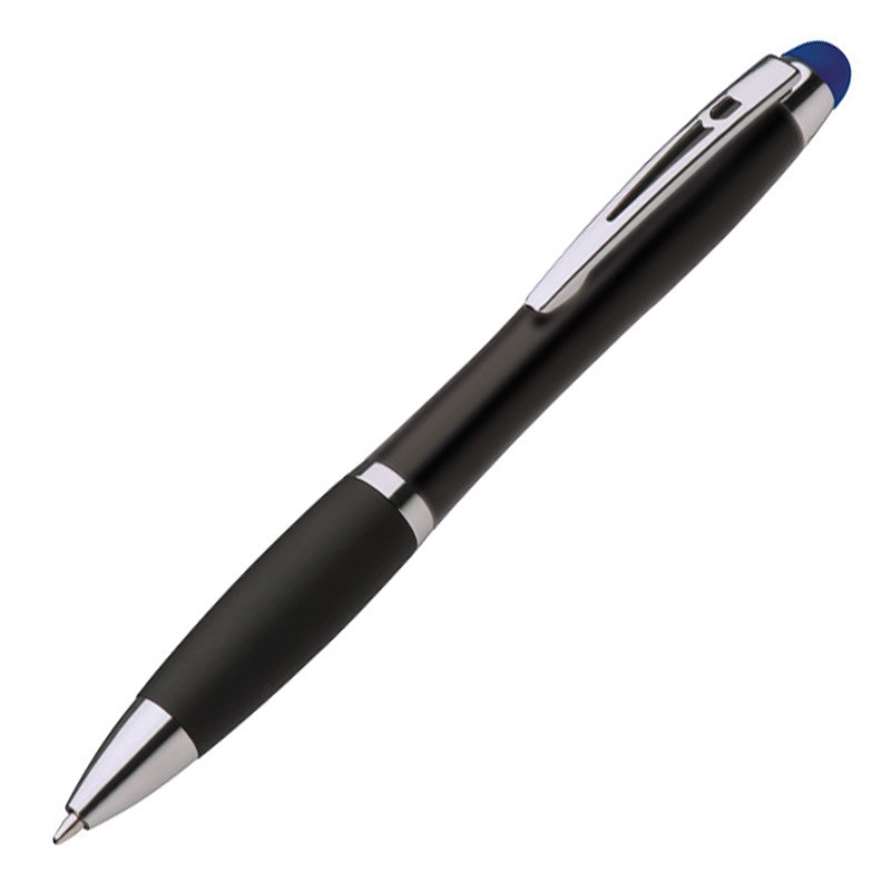 Logo trade promotional merchandise picture of: Light up touch pen for engraving LA NUCIA, Blue