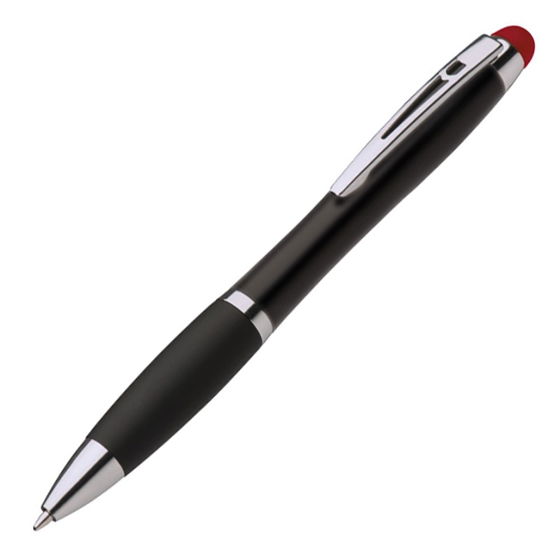 Logotrade promotional gift picture of: Light up touch pen for engraving LA NUCIA, Red