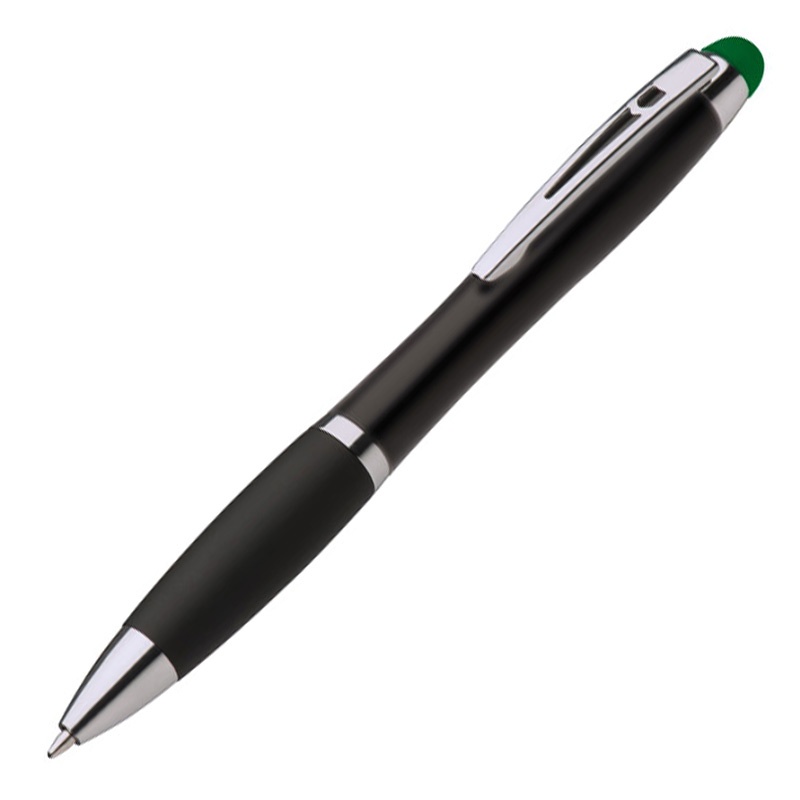 Logo trade promotional gift photo of: Light up touch pen for engraving LA NUCIA, Green