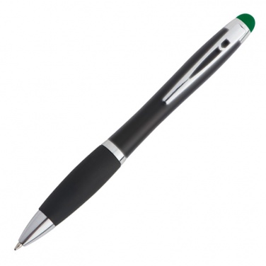 Logotrade promotional giveaway picture of: Light up touch pen for engraving LA NUCIA, Green