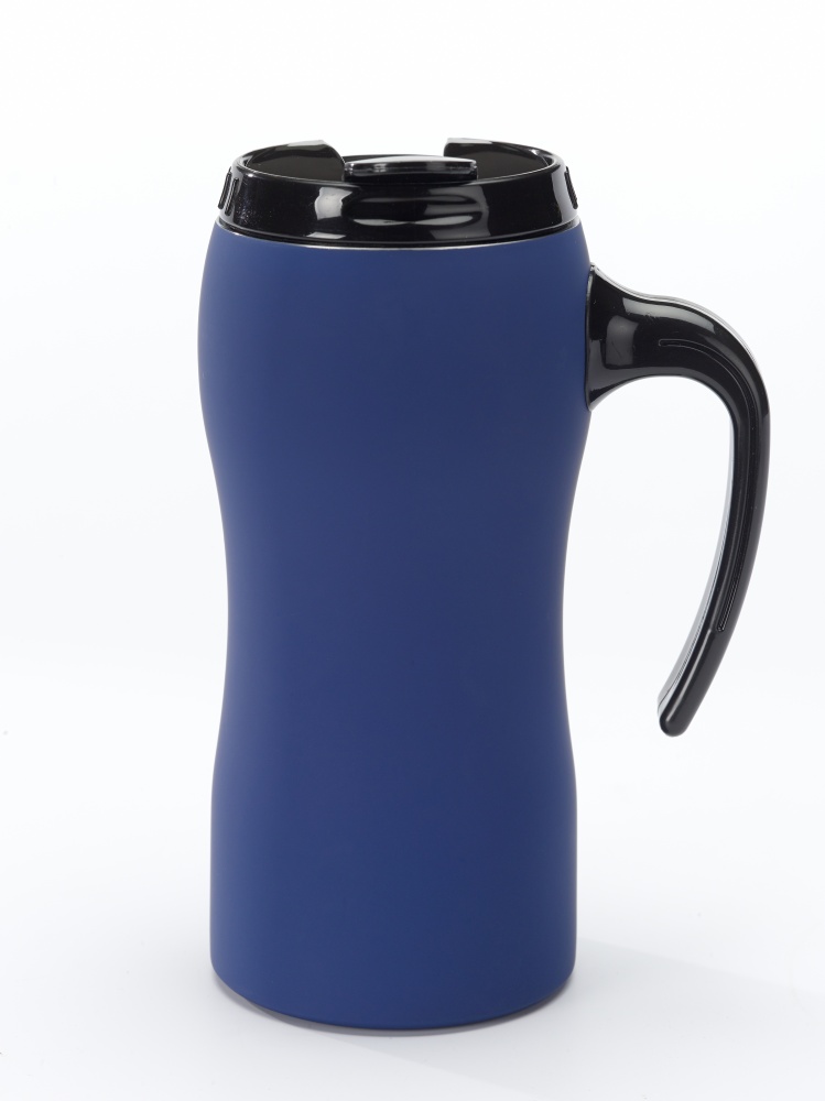 Logo trade promotional merchandise image of: THERMAL MUG COLORISSIMO, 500 ml, blue