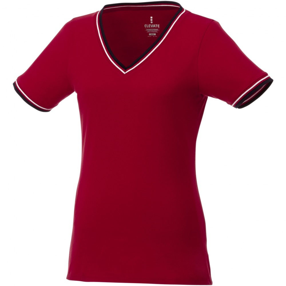 Logo trade corporate gifts image of: Elbert short sleeve women's pique t-shirt, red