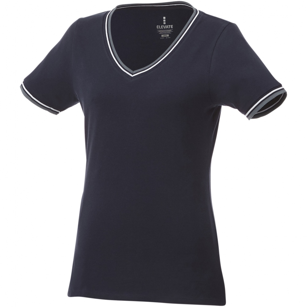 Logo trade promotional gift photo of: Elbert short sleeve women's pique t-shirt, dark blue