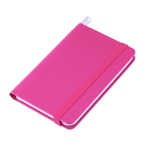 Logo trade promotional merchandise picture of: Notebook A7, Pink