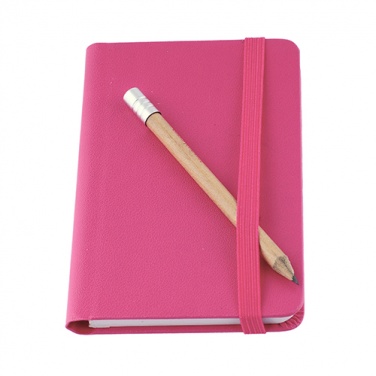 Logo trade advertising products image of: Notebook A7, Pink