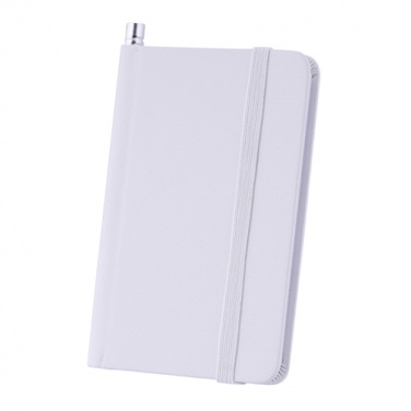 Logo trade promotional merchandise image of: Notebook A7, White