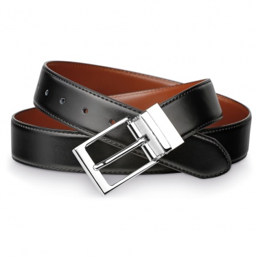 Logotrade promotional giveaway picture of: Men's leather belt Malini, black/silver