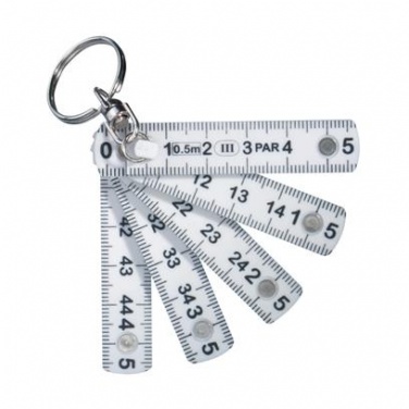 Logotrade promotional merchandise image of: Folding mini measuring tape - keychain 0.5 M, white