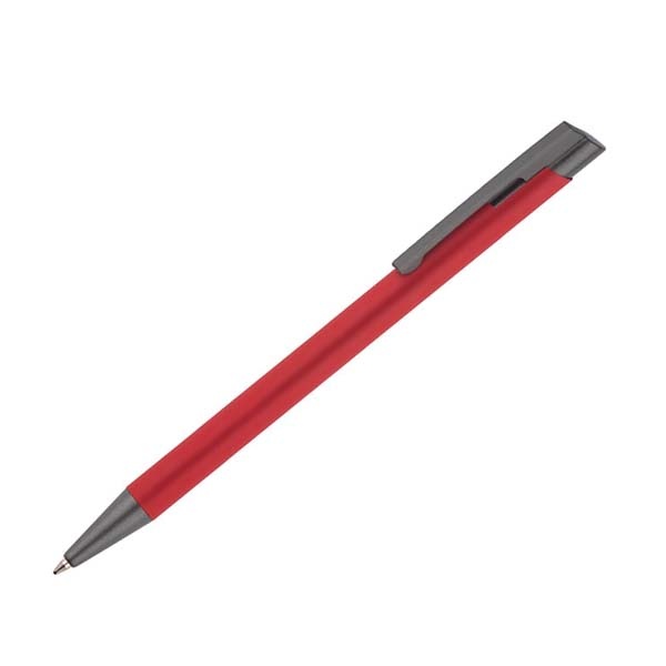 Logo trade promotional products picture of: Soft touch ballpen Optima, red