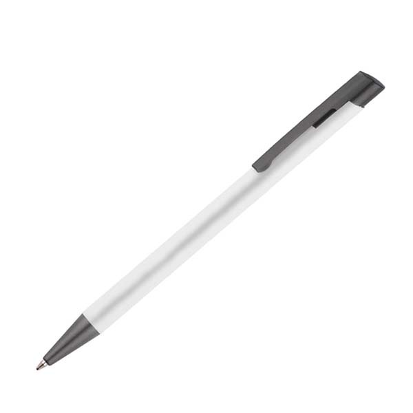 Logo trade promotional items image of: Soft touch ballpen Optima, white