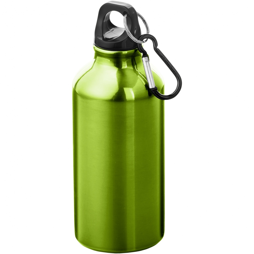 Logotrade corporate gift image of: Oregon 400 ml aluminium water bottle with carabiner