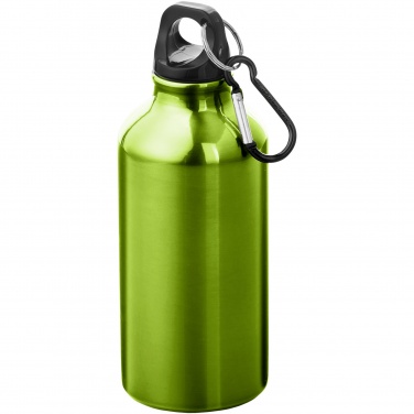 Logo trade promotional items picture of: Oregon 400 ml aluminium water bottle with carabiner