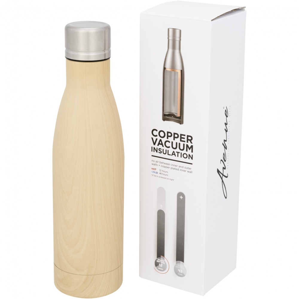 Logotrade advertising product picture of: Vasa 500 ml wood-look copper vacuum insulated bottle