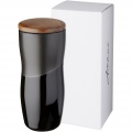 Reno 370 ml double-walled ceramic tumbler, Solid black