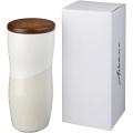 Reno 370 ml double-walled ceramic tumbler, White