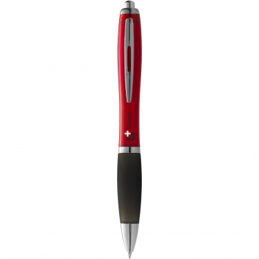 Logo trade corporate gift photo of: Nash ballpoint pen coloured barrel and black grip