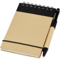 Zuse A7 recycled jotter notepad with pen, Natural / Solid black