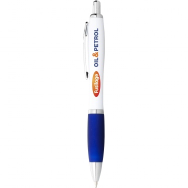 Logo trade promotional items picture of: Nash ballpoint pen with white barrel and coloured grip